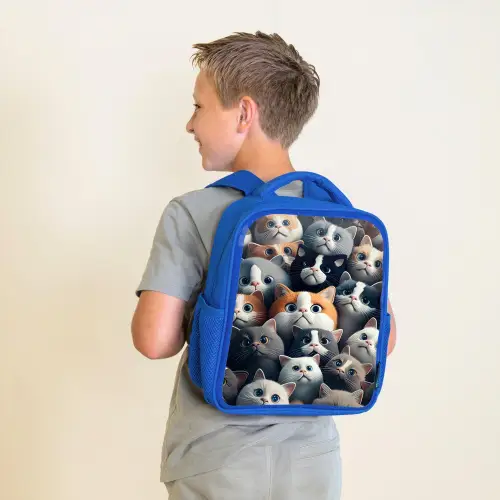 Snoezige Snuitjes Kinderrugzak - Blauw middel -sfeer2