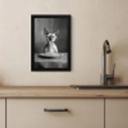 Sphynx - Kat - Dieren - Humor - Spaghetti - Zwart Wit KitchenYeah - Keuken - Fotolijst klein -sfeer2