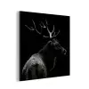 Hert - Zwart - Portret - Gewei - Dieren aluminium wit klein -3d