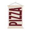 Pizza - Vintage - Decoratie - Japandi textielposter latten blank klein -3d