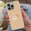 Perzik - Lijntekening - Pit - Beige Hoesje iPhone 16 Pro Max met koord klein -sfeer3