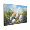 Grasveld - Eieren - Bloemen Tuinposter op houten frame 2 cm dik klein -3d