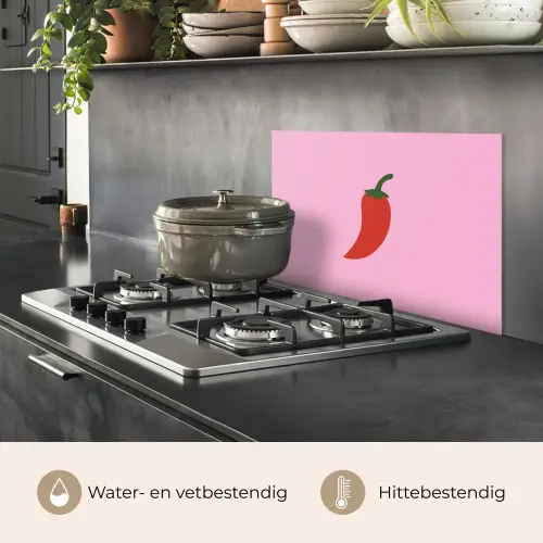 Peper - Rood - Illustratie keuken achterwand spatscherm klein -usp_NL