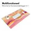 Bergen - Abstract - Zonnestralen - Roze Muismat XXL klein -sfeer4