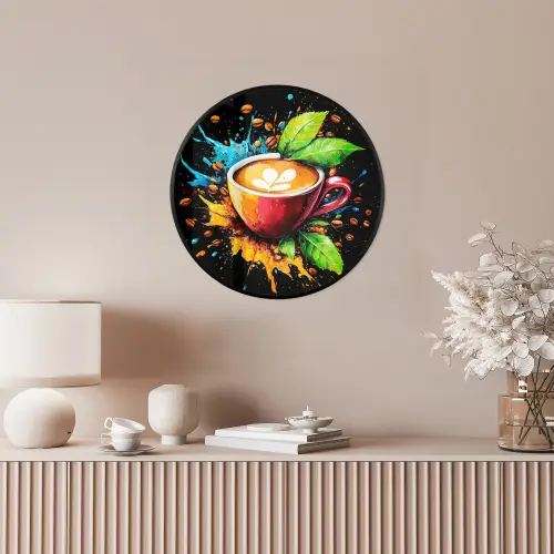 Koffie - Graffiti - Drinken - Abstract Fotolijst rond zonder passe partout klein -sfeer3