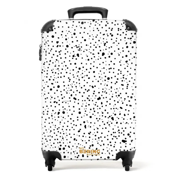 Zwarte stippen over een witte achtergrond NBS - Handbagage koffer - Kinderen Unisex middel -productfoto_recht