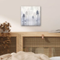 Bos - Bomen - Mist - Natuur - Illustratie - Grijs aluminium wit klein -sfeer3