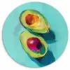 Avocado - Groen - Pit - Schaduw Wandcirkel kunststof plaat 5mm dik klein -3d