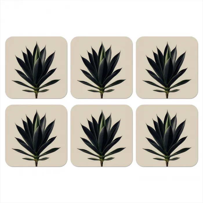 Agaveplant - Symmetrisch - Groen onderzetter kurk middel -3d