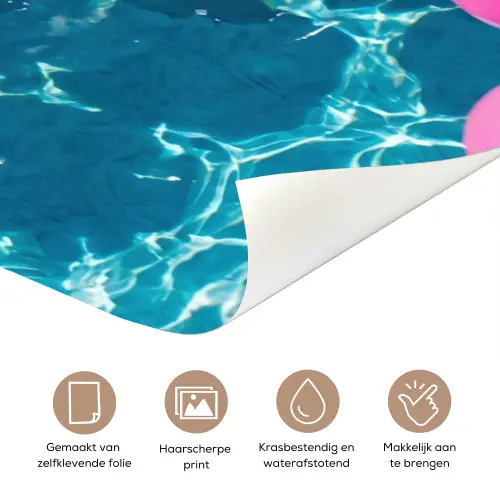 Strandballen - Roze - Water deurposter klein -closeup_NL