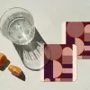 Geometrisch - Cirkels - Rood onderzetter kurk middel -sfeer4