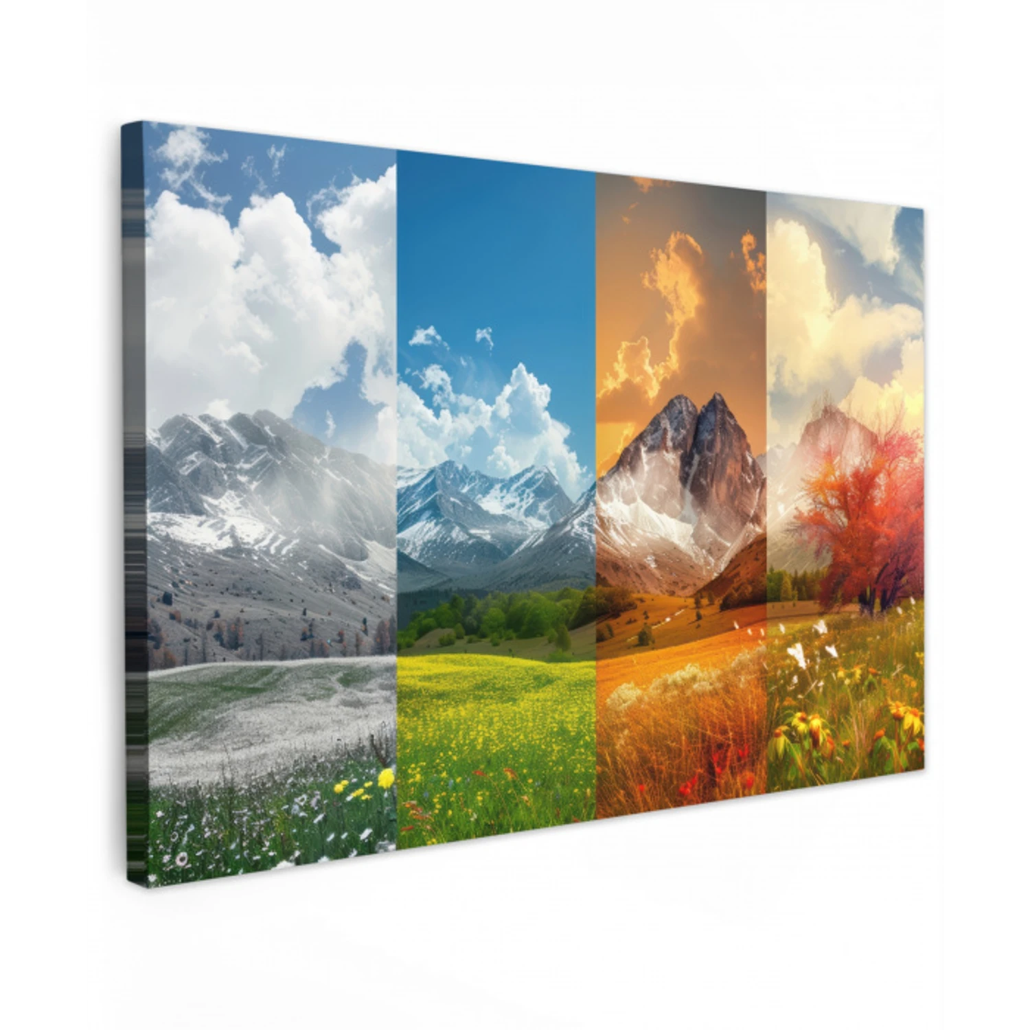 Landschap - 4 seizoenen - Natuur - Winter - Lente - Zomer - Herfst canvas 2cm klein -z3d