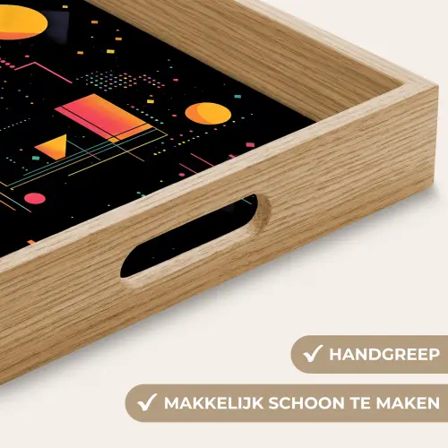 Abstract - Vormen - Lijnen - Kleurrijk Dienblad Rechthoek middel -USP_HandgreepNL