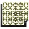 Botanisch - Retro - Groen Inductie beschermer vinyl 3mm middel 274 -3d