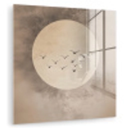 Vogel - Beige - Japandi plexiglas 5mm klein -zzzproduct_nieuw