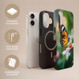 Roze bloemen - Vlinder - Zachte focus Toughcase MagSafe Apple iPhone 17 klein -USP_Lagen_DE