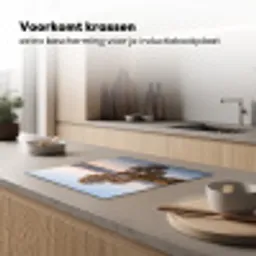 Bomen - Reflectie - Water - Zonsopgang - Serene Inductie beschermer vinyl 3mm middel -sfeer1