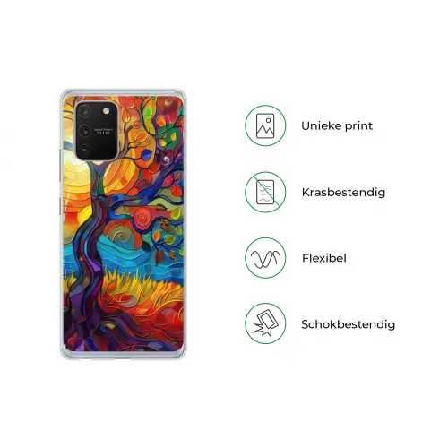 Boom - Zon - Verflook - Kleuren - Abstract Telefoonhoesje Samsung Galaxy S10 Lite klein -specsS10Lite