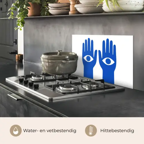 Handen - Twee - Ogen - Blauw keuken achterwand spatscherm klein -usp_NL