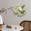 Gele kuifkaketoe - paradijsvogelbloemen - Groen Wandcirkel behangsticker klein -sfeer3