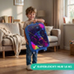 Neon actievolle voetbalspeler Kinderkoffer - Blauw klein -sfeer2_DE
