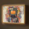 Televisie - Graffiti - Mens - Kleuren Light Box met batterij (Wandlamp) middel -z3d_website