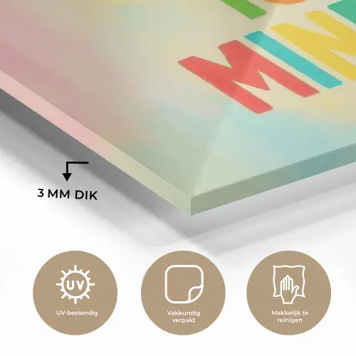 Quote - Lucky - Regenboogkleuren plexiglas 5mm klein -sfeer2