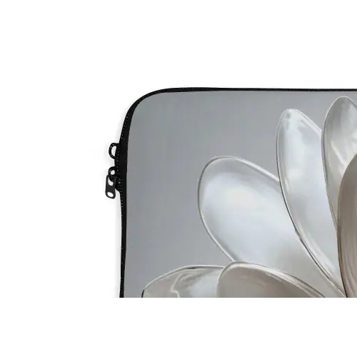 Bloem - Wit - Neutraal laptophoes neopreen klein -detail