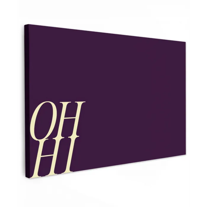 Oh hi - Paars - Cursief canvas 2cm klein -z3d