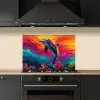 Dolfijn - Kleurrijk - Oceaan - Koraal keuken achterwand spatscherm klein -sfeer1