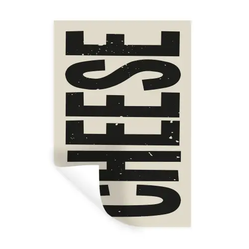 Kaas - Decoratie - Beige - Cheese Muursticker klein -3d