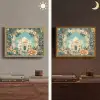 Taj Mahal - Ramadan - Bloemen - Islamitische Light Box met batterij (Wandlamp) middel -sfeer3