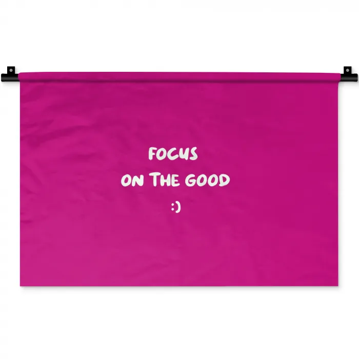 Focus - Smiley - Roze Wandkleed katoen klein -zz3d