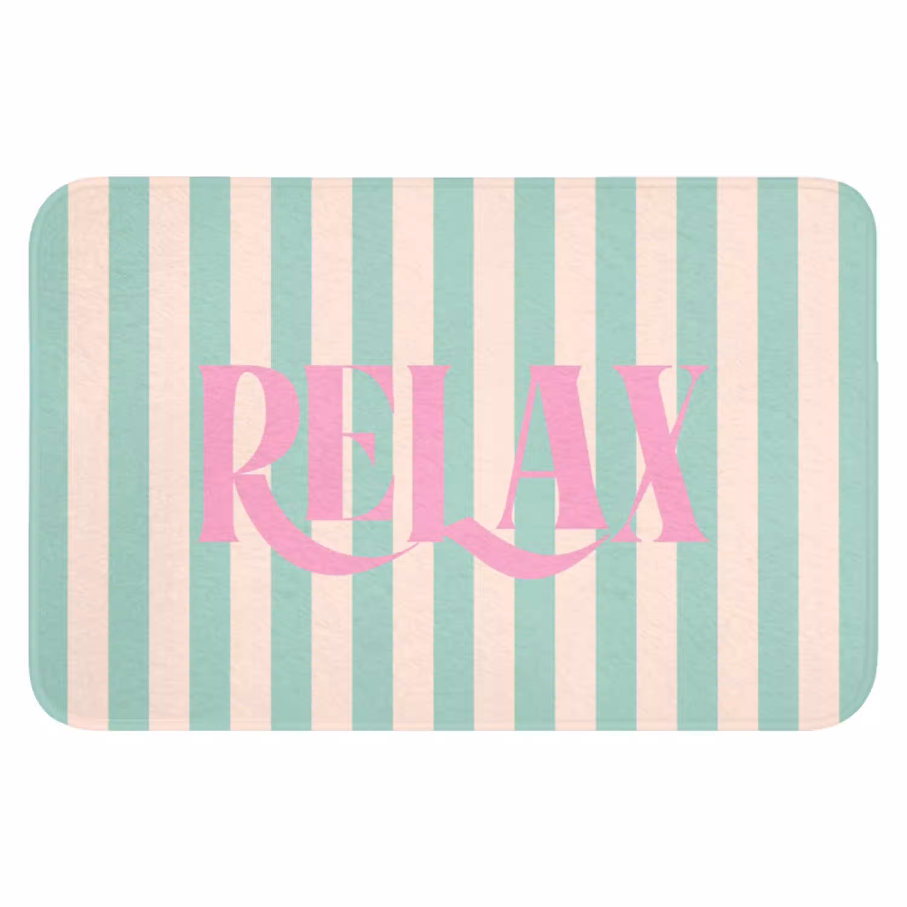 Roze - Groen - Strepen - Relax WCmat klein -3d