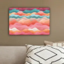Golven - Kleurrijk - Abstract canvas 2cm klein -sfeer3