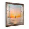 Doorkijk - Zee - Boot - Zonsondergang plexiglas 5mm klein -z3d