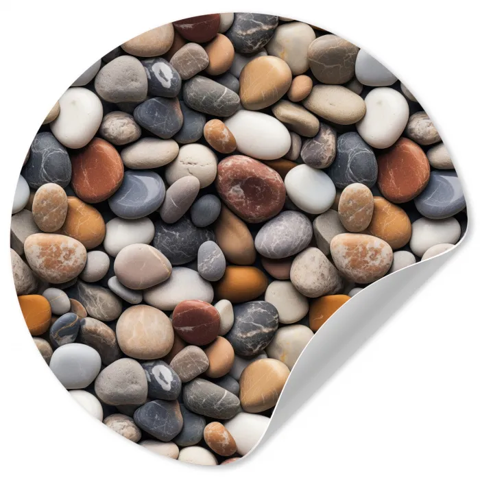 Rust - Zachte - Kleuren - Stenen Wandcirkel behangsticker klein 186 -3d