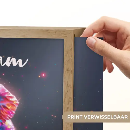 Olifant - Kleuren - Sterren - Dier Light Box met batterij (Wandlamp kind) middel -USP_websiteprintNL