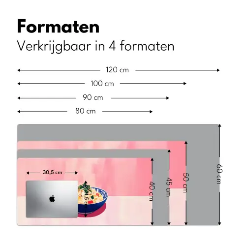 Rijst - Illustratie - Kom - Groente Muismat XXL klein -sfeer5