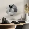 Kat - Siamees - Zwart Wit - Schattig - Dieren KitchenYeah - Keuken - Wandcirkel Forex klein -sfeer2