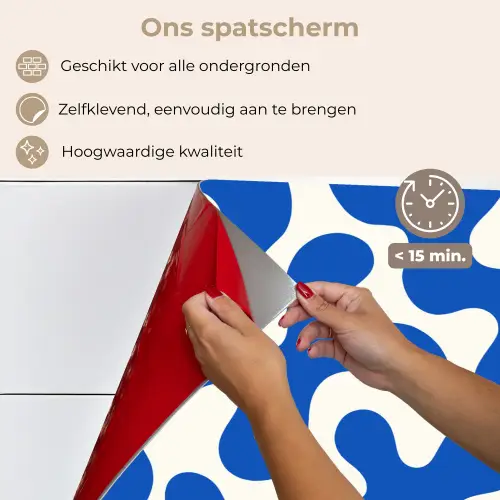 Vormen - Abstract - Blauw - Golven keuken achterwand spatscherm klein -spatscherm_NL
