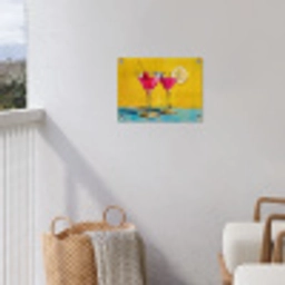 Glazen - Cocktail - Citroen - Kers tuinposter los doek klein -sfeer8