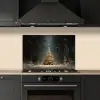 Kerstboom - Bos - Sneeuw - meerkleurig keuken achterwand spatscherm klein -sfeer1