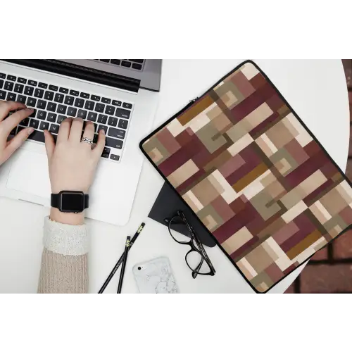 Modern - Geometrie - Kleurrijk laptophoes neopreen klein 279 -bureau