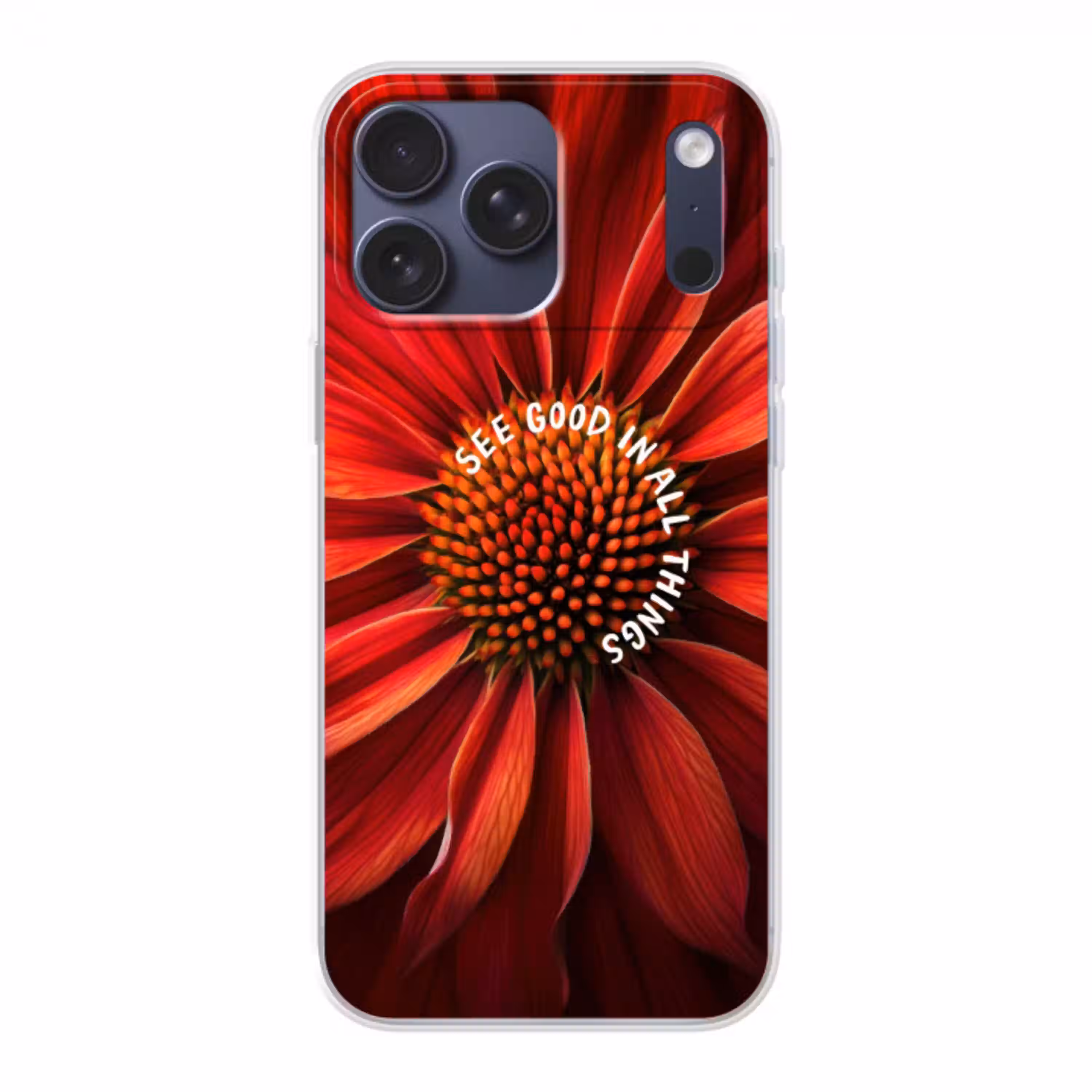 Close up - Bloem - Quote - Rood Telefoonhoesje iPhone 17 Pro Max klein -3d