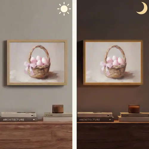 Mand - Eieren - Roze Light Box met batterij (Wandlamp) middel -sfeer3