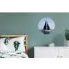 Zeilboot - Zee - Blauw Wandcirkel aluminium klein -slaapkamer