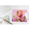 Vrouw - Abstract - Cirkel - Bloemen muismat rubber klein -witbureau
