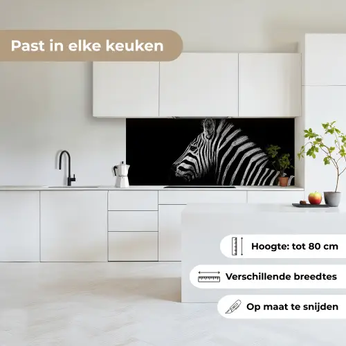 Zebra - Dier - Zwart keuken achterwand 2 middel -sfeer4_NL