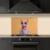 Zonnebril - Kat - Sjaal - Bloemen keuken achterwand spatscherm klein -sfeer1